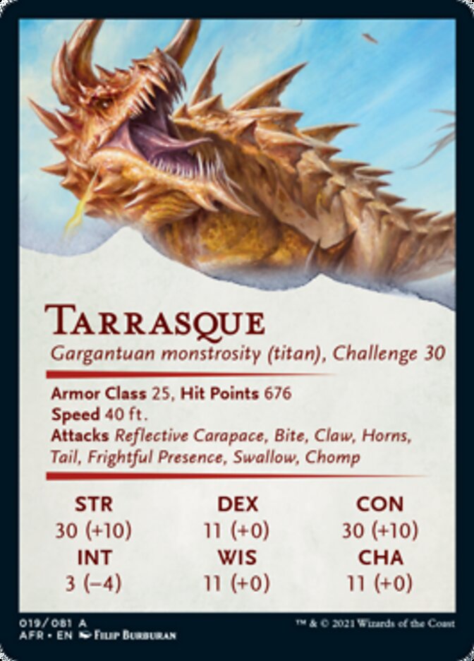 Carte d'art de Tarrasque [Donjons & Dragons : Aventures dans les Royaumes Oubliés - Série d'art]