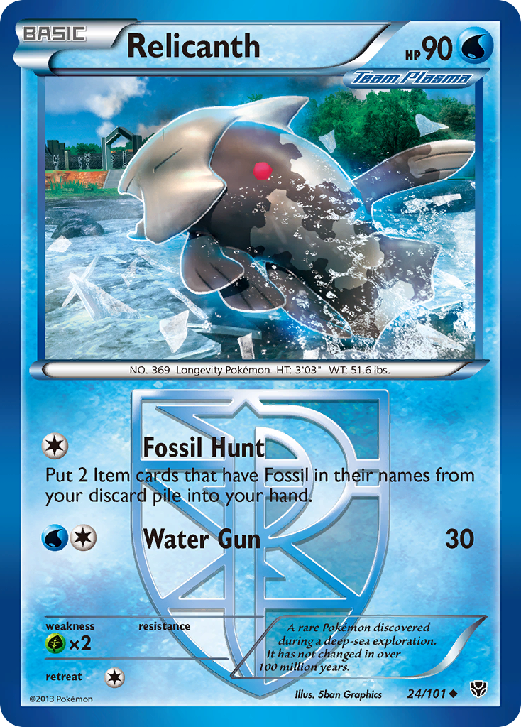 Relicanth (24/101) [Noir & Blanc : Explosion Plasma]