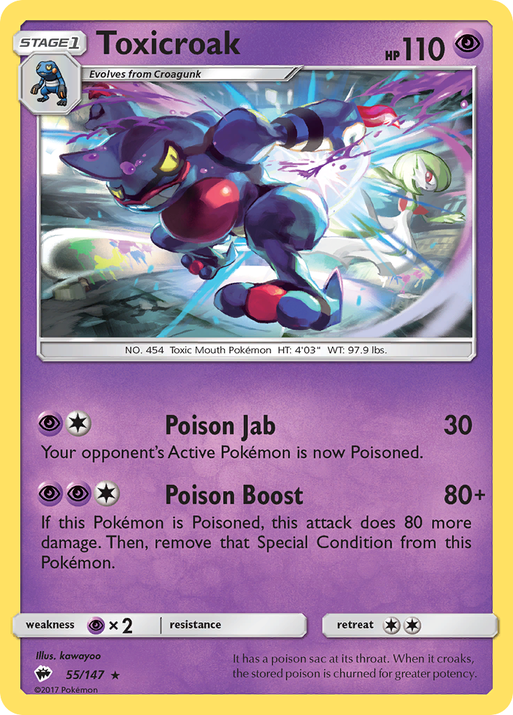 Toxicroak (55/147) [Soleil et Lune : Ombres ardentes]