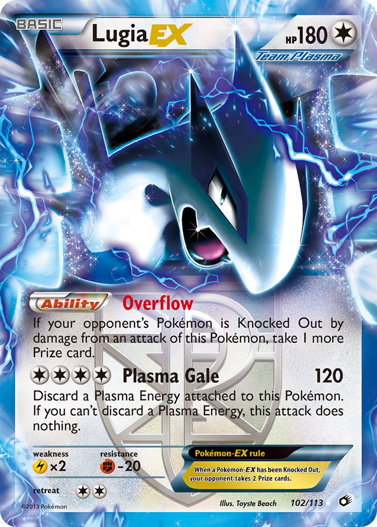 Lugia EX (102/113) [Noir & Blanc : Trésors Légendaires]