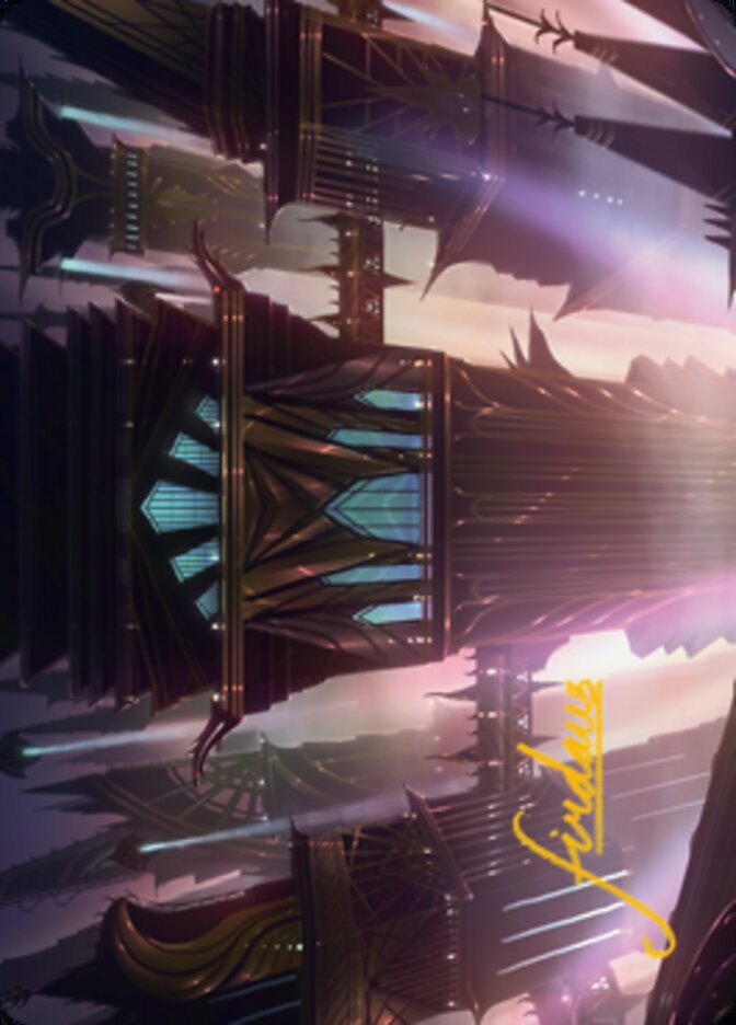 Carte illustrée Skybridge Towers (signature estampillée or) [Série d'illustrations Rues de la Nouvelle Capenna]