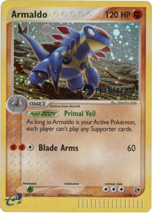 Armaldo (1/100) (Prerelease Promo) [EX: Tormenta de Arena]