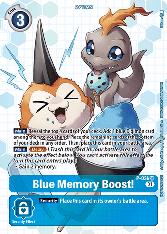 Mémoire bleue boost ! [P-036] (Pack promotionnel boîte - Nouvelle aventure) [Cartes promotionnelles]