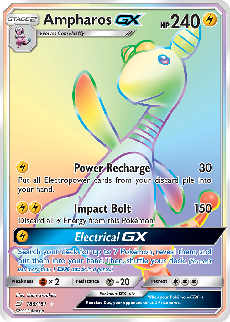 Ampharos GX (185/181) [Soleil et Lune : Duo de Choc]