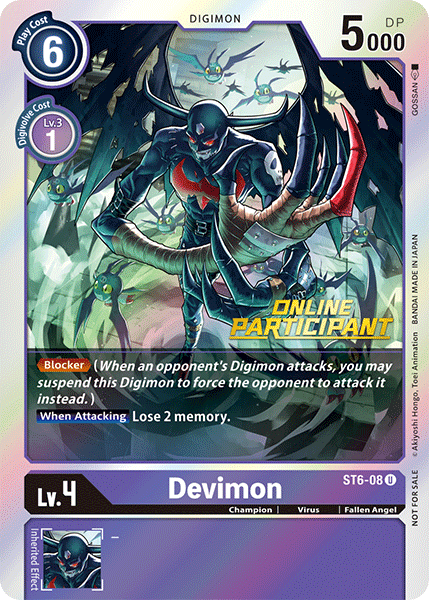 Devimon [ST6-08] (Participante en línea) [Baraja de inicio: Promociones Violeta Venenosa]