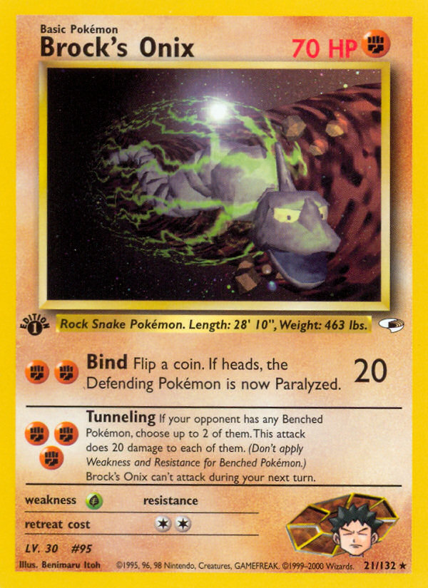 Onix de Brock (21/132) [Héroes de Gimnasio 1ª Edición]