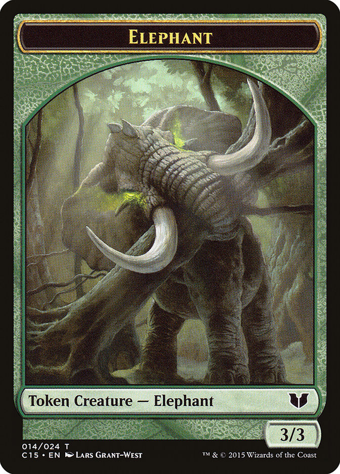 Zombi // Elefante Ficha de dos caras [Fichas de Commander 2015]
