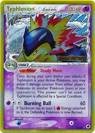 Typhlosion (12/101) (Espèce Delta) (Estampillé) [EX : Gardiens de Cristal]