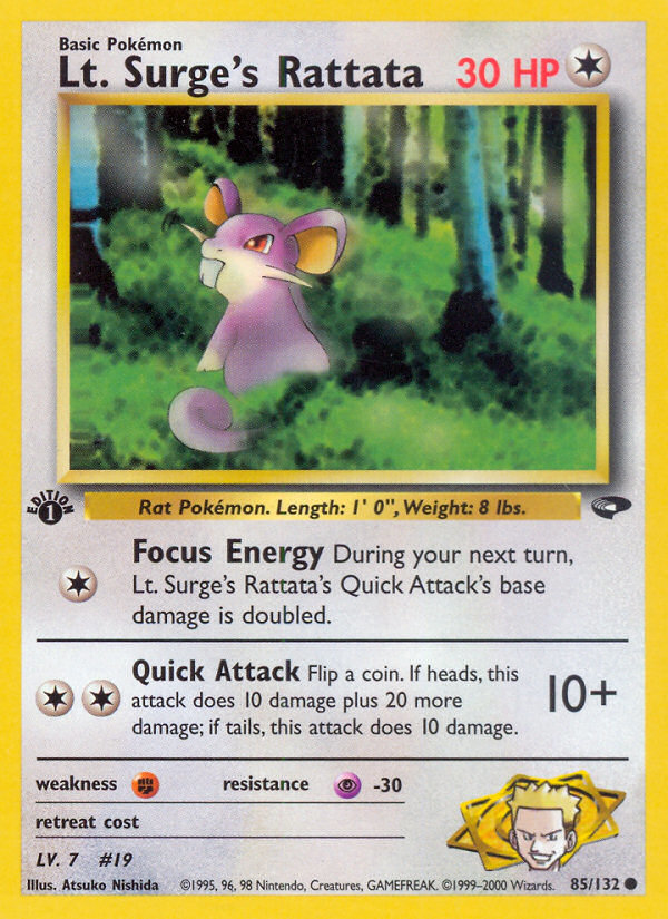 Rattata de Major Bob (85/132) [Défis de Gym 1ère Édition]