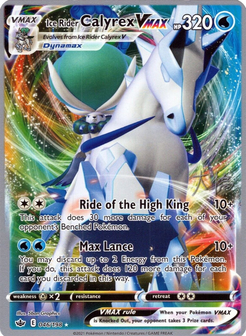 Calyrex Jinete Glacial VMAX (046/198) (Palkia Jinete Glacial - Rikuto Ohashi) [Campeonatos Mundiales 2022]
