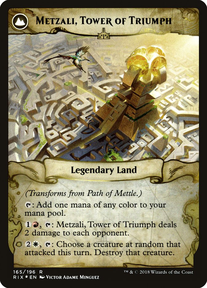 Sentier du courage // Metzali, tour du triomphe [Rivals of Ixalan Prerelease Promos]