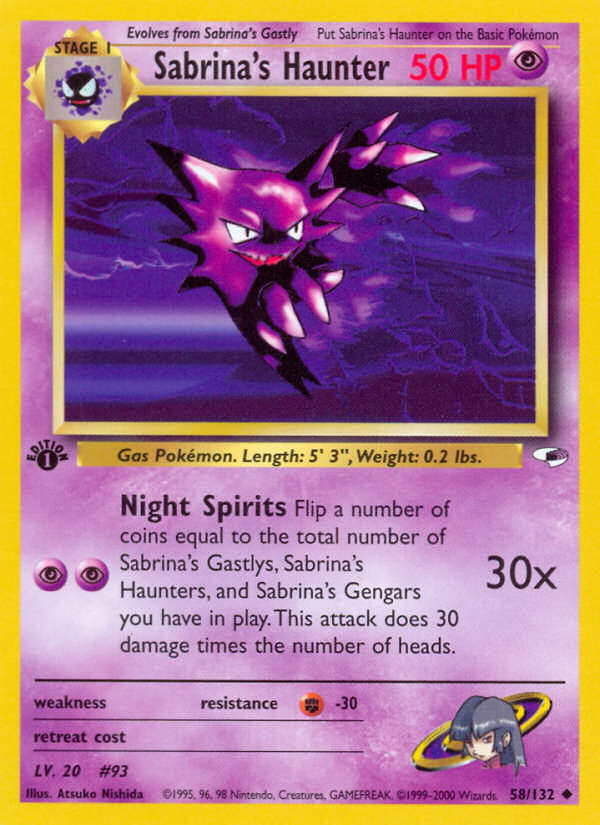 Haunter de Sabrina (58/132) [Héroes de Gimnasio 1ª Edición]