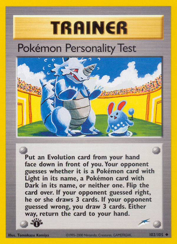 Test de personnalité Pokémon (102/105) [Néo Destinée 1re édition]
