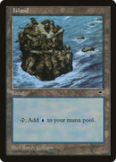 Île (Signature à droite / Pas de ciel) [Tempête]