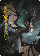 Carte d'art Dragon-voleur de cerveaux (Signature estampée or) [Série d'art Commander Legends : Bataille pour la Porte de Baldur]