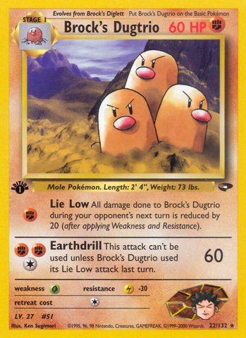 Dugtrio de Brock (22/132) [Desafío de Gimnasio 1ª Edición]