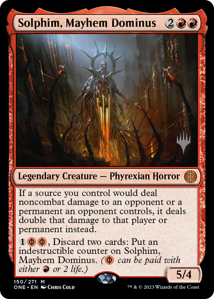 Solphim, Dominus du carnage (Pack promo) [Phyrexia : Tous seront un Promos]