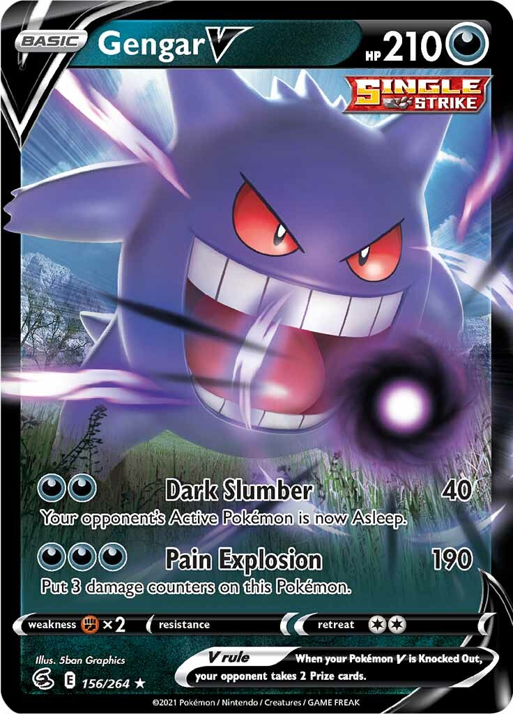 Gengar V (156/264) [Espada y Escudo: Golpe Fusión]