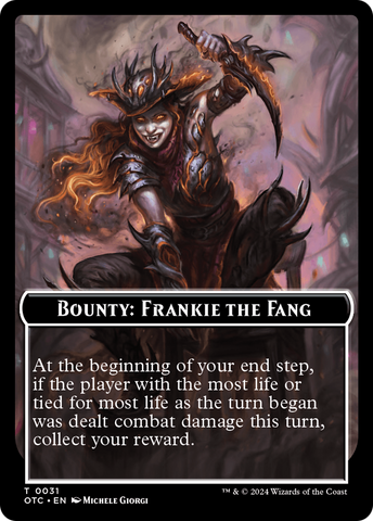 Recompensa: Frankie el Colmillo // Reglas de la Recompensa Ficha de dos caras [Fichas de Commander de Forajidos de Cruce Trueno]