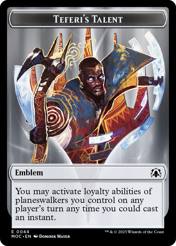 Emblème de Teferi, talent du temps [Jetons Commander L'invasion des machines]