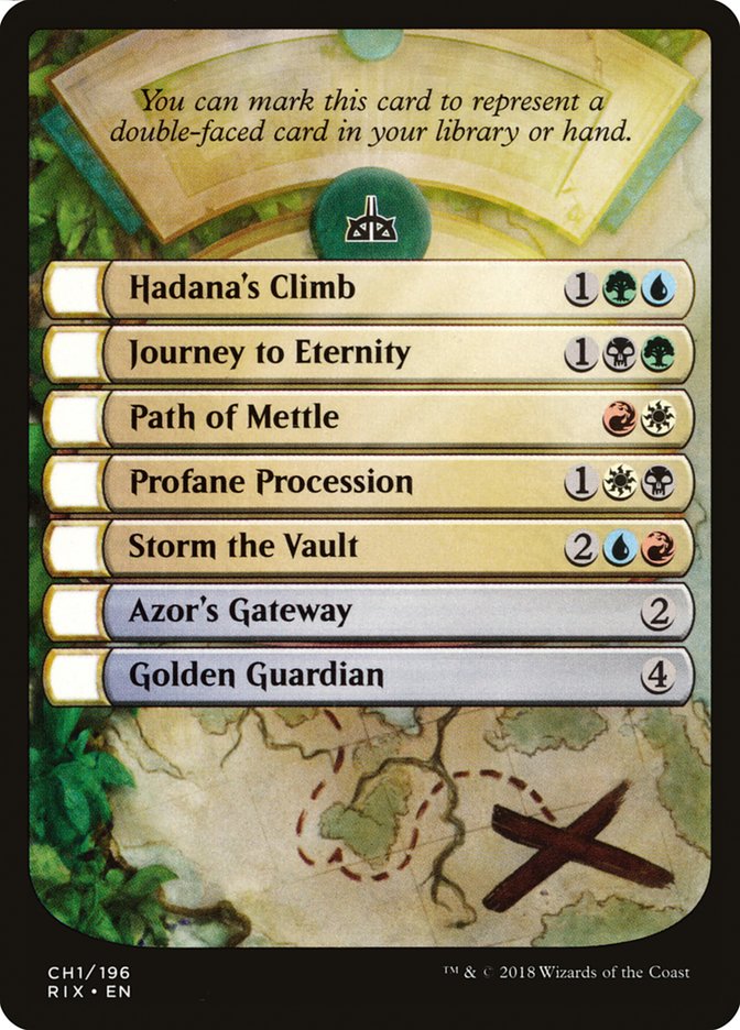 Liste de contrôle d'Ixalan : Les Rivaux [Jetons Les Rivaux d'Ixalan]