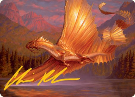 Carte artistique Dragon doré adulte (Signature estampillée or) [Dungeons & Dragons: Adventures in the Forgotten Realms Art Series]
