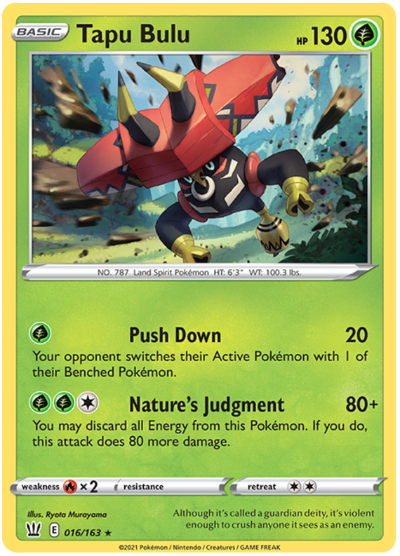 Tapu Bulu (016/163) (Exclusivité deck thématique) [Épée et Bouclier : Règne de Glace]