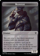 Saproling // Ficha de dos caras de manifestar [Murders at Karlov Manor Commander Tokens]