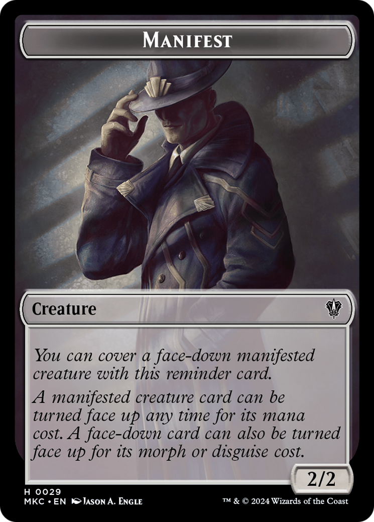 Saproling // Ficha de dos caras de manifestar [Murders at Karlov Manor Commander Tokens]