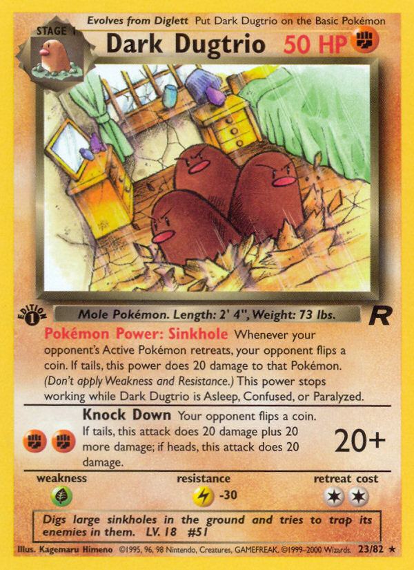 Triopikeur Obscur (23/82) [Team Rocket 1re Édition]