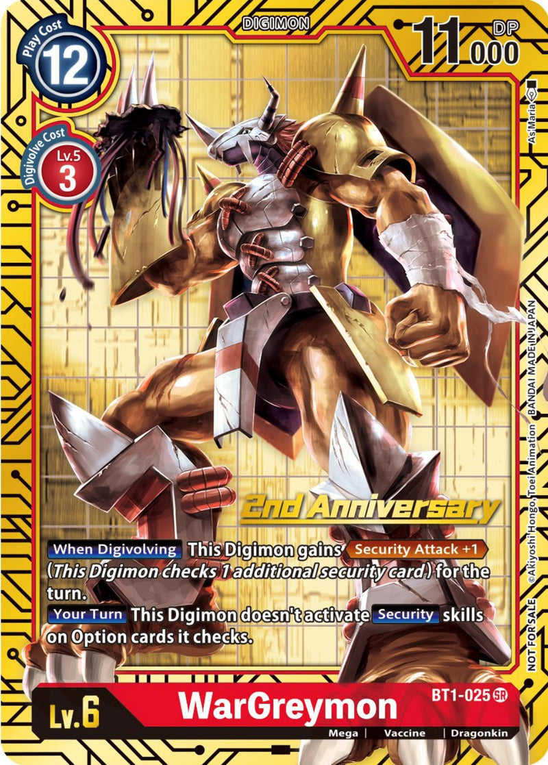 WarGreymon [BT1-025] (Set de cartas del 2º Aniversario) [Promos del Booster Especial de Lanzamiento]