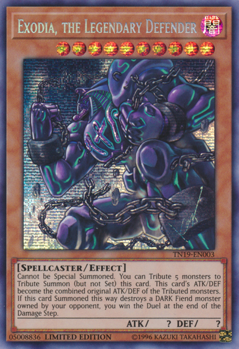 Exodia, el Defensor Legendario [TN19-ES003] Rara Secreta Prismática