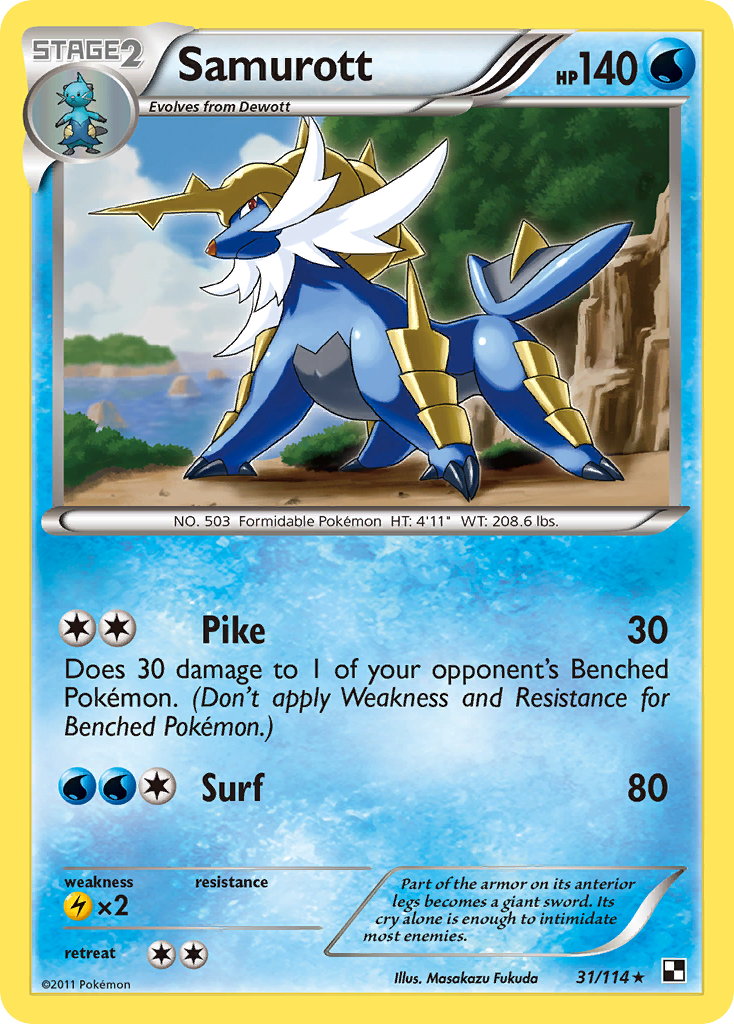 Samurott (31/114) [Noir & Blanc : Set de Base]