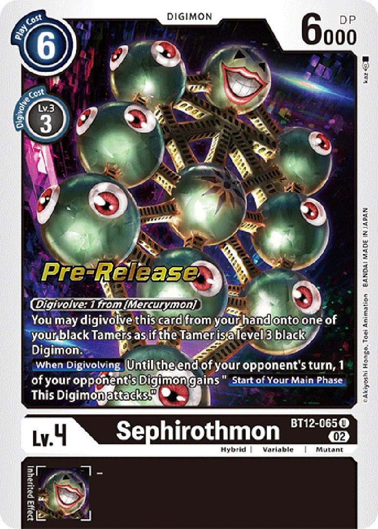 Sephirothmon [BT12-065] [Cartas de Pre-Lanzamiento Vínculos Temporales]