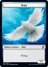 Oiseau (001) // Soldat Jeton double face [Jetons Commander Kaldheim]