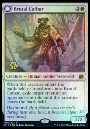 Cathare brutal // Brute enragée par la lune [Innistrad : Chasse de Minuit Prerelease Promos]