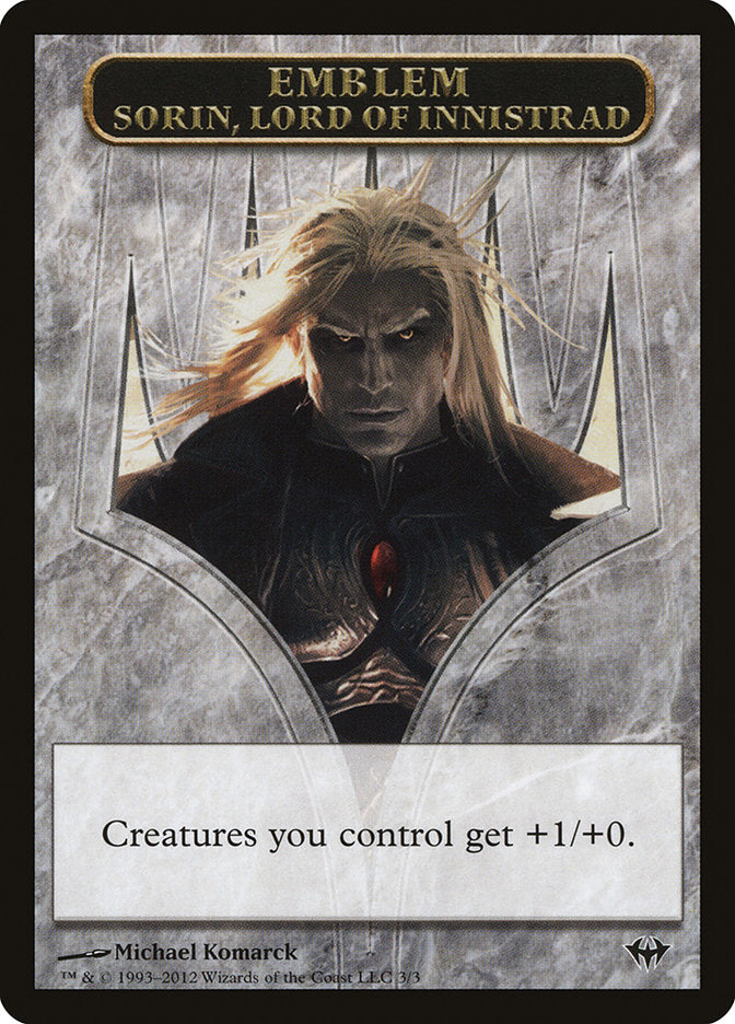 Emblème de Sorin, Seigneur d'Innistrad [Jetons d'Ascension des ténèbres]