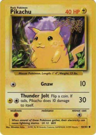 Pikachu (58/102) (Promo PokeTour 1999) [Cartes diverses]