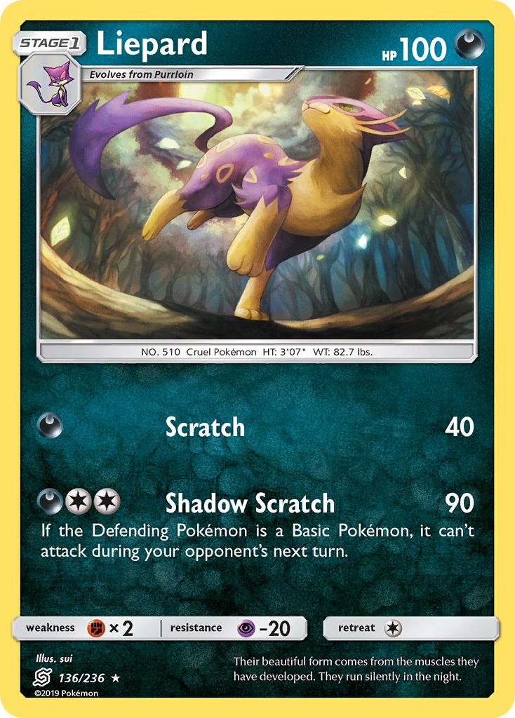 Liepard (136/236) [Soleil et Lune : Destinées Occultes]