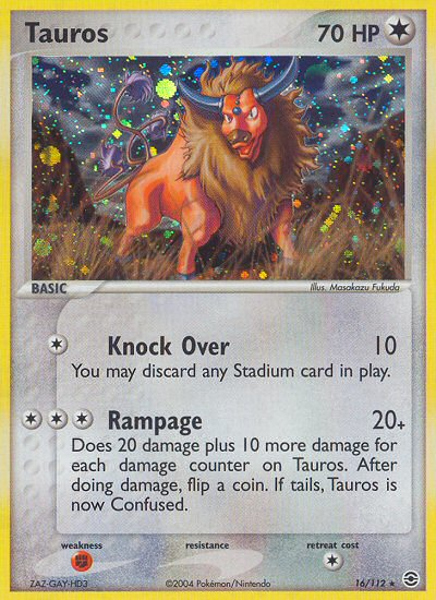 Tauros (16/112) [EX : Rouge Feu & Vert Feuille]