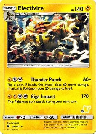 Élekable (43/147) (Tampon Pikachu n°53) [Académie de Combat 2020]