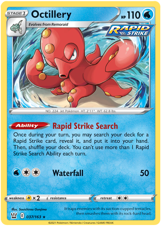 Octillery (037/163) (Exclusivité Deck Thème) [Épée et Bouclier : Styles de Combat]
