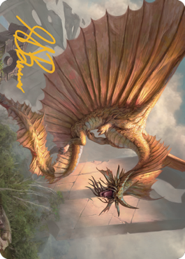 Carte d'illustration Dragon d'or ancestral (28) (signature estampée or) [Commander Legends : Battle for Baldur's Gate Art Series]