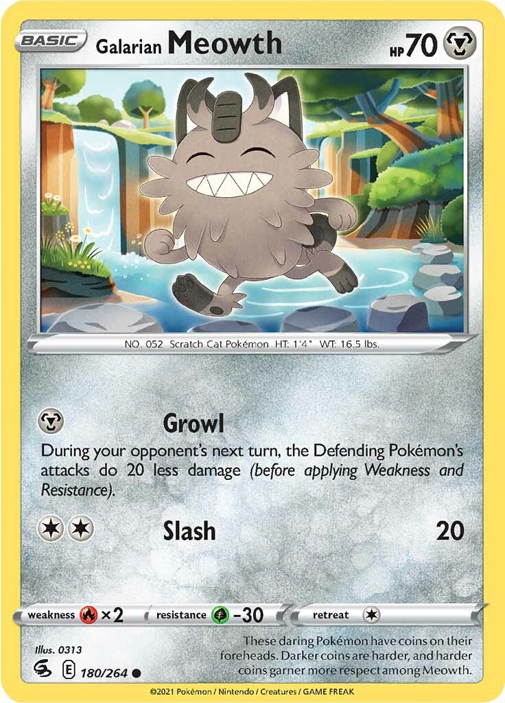 Meowth de Galar (180/264) [Espada y Escudo: Golpe Fusión]