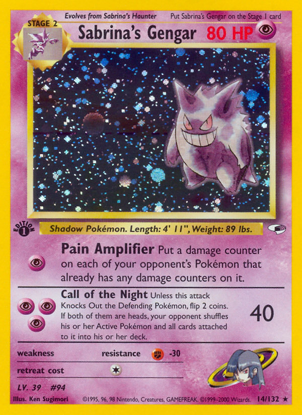 Gengar de Sabrina (14/132) [Heroes de Gym 1re édition]