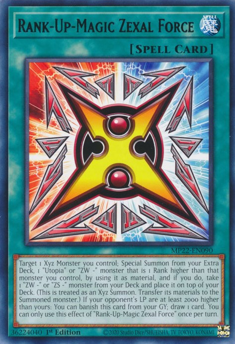 Magie-Rang-Plus Force de Zexal [MP22-FR090] Rare