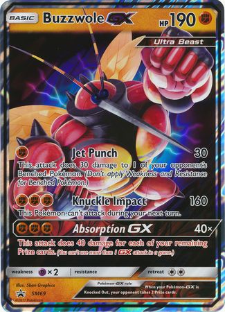 Buzzwole GX (SM69) (Carta Jumbo) [Sol y Luna: Cartas de lazo negras de promoción]