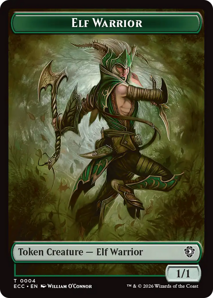 Guerrier elfe (0004) // Plante (0005) Jetons recto-verso [Jetons Lorwyn Eclipsed]