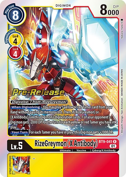 RizeGreymon (X Antibody) [BT9-041] [Promocionales de prelanzamiento X Record]