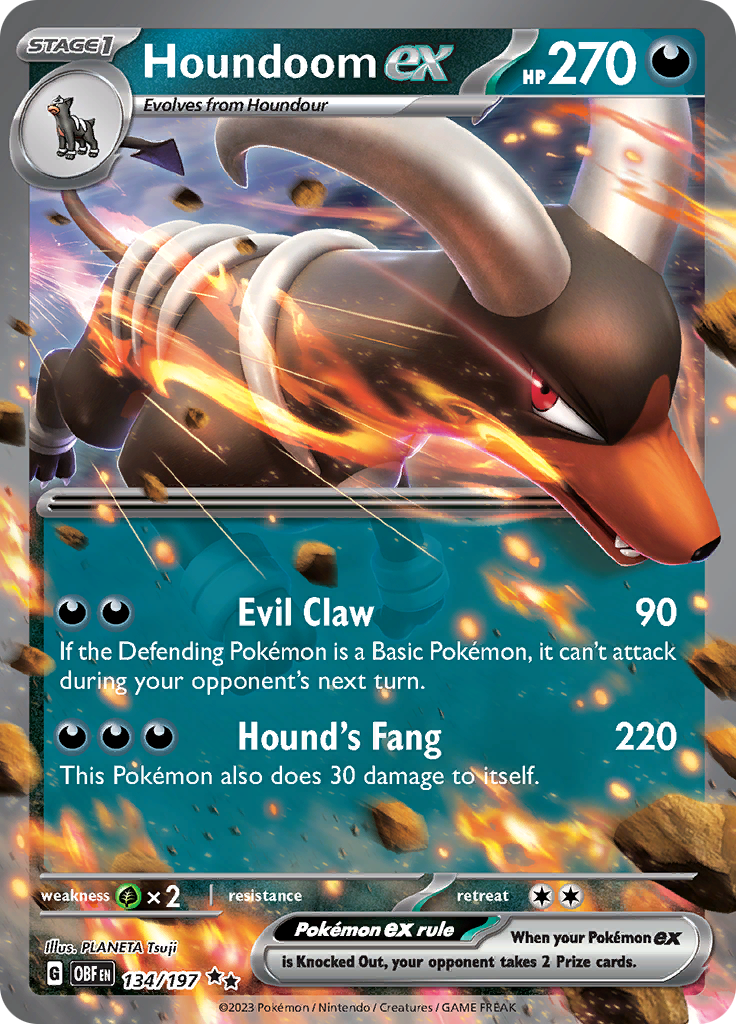 Houndoom ex (134/197) [Escarlata y Púrpura: Llamas Obsidianas]